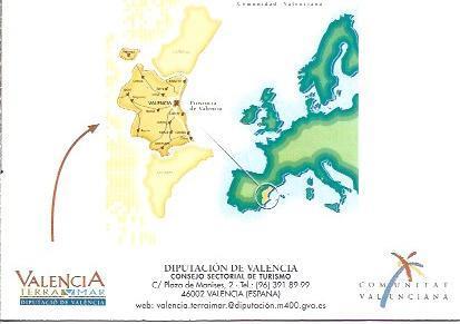 POSTAL A1652: Mapa de turismo de Valencia