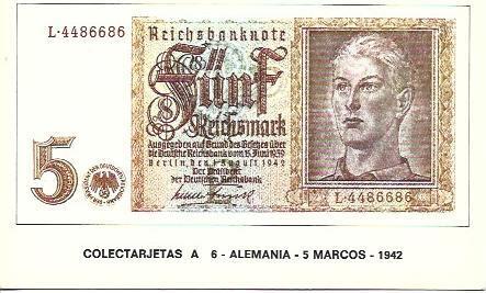 POSTAL A1592: Alemania - 5 marcos - 1942