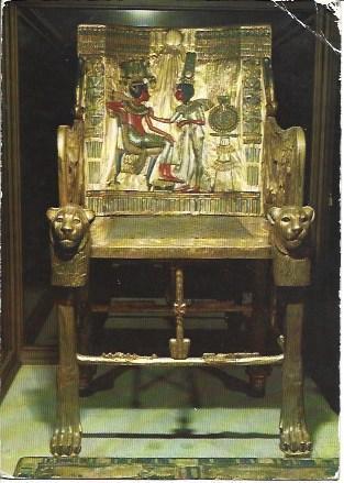 POSTAL A1618: Trono de Tutankhamon - El Cairo