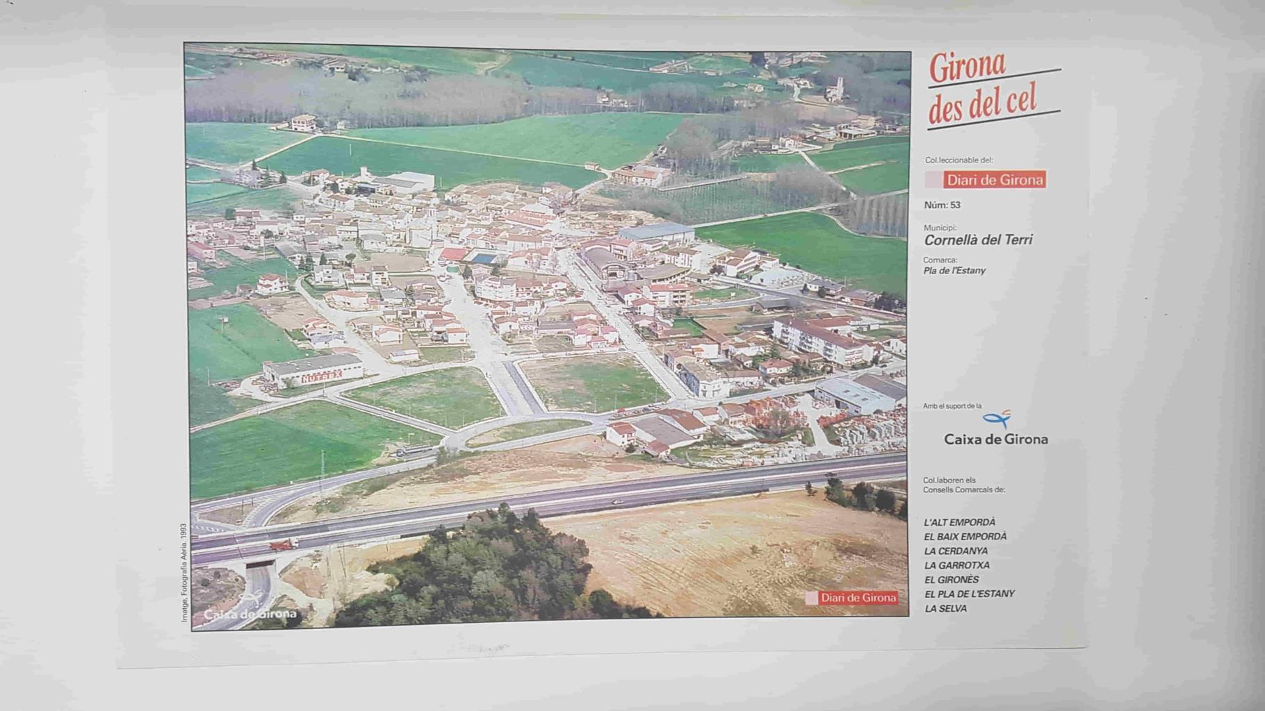 Lamina num 53 Girona des del cel: Municipi Cornellà del Terri (Comarca Pla de l'Estany - Girona)