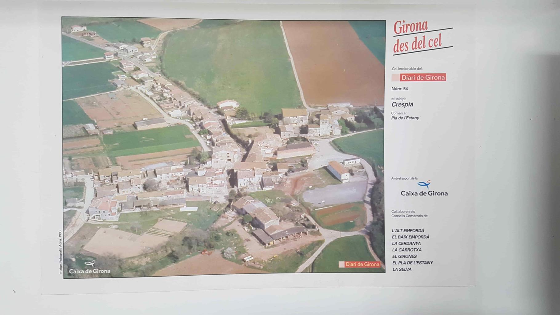 Lamina num 54 Girona des del cel: Municipi Crespià (Comarca Pla de l'Estany - Girona)