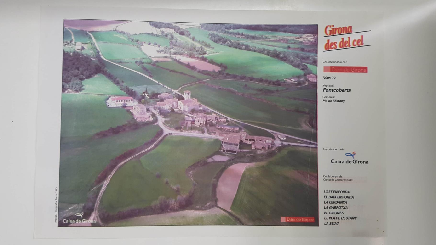 Lamina num 70 Girona des del cel: Municipi Fontcoberta (Comarca Pla de l'Estany - Girona)