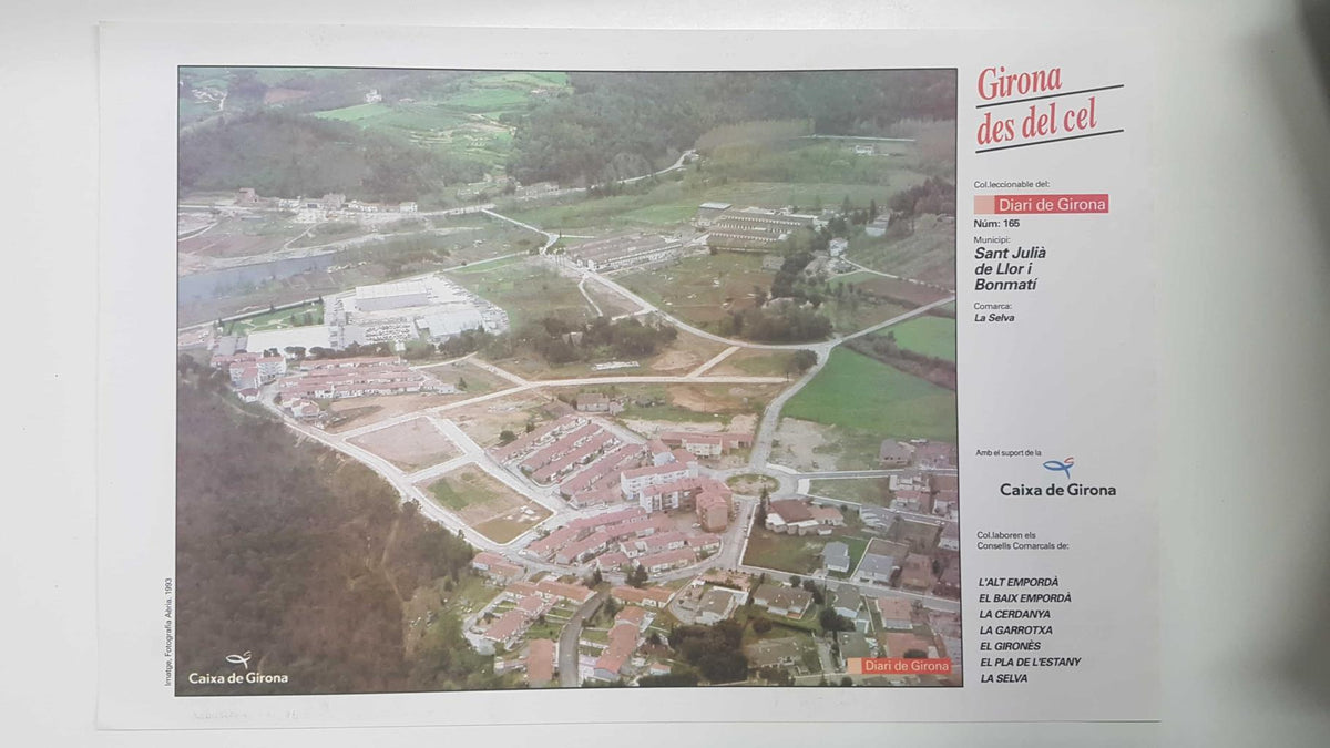 Lamina num 165 Girona des del cel: Sant Julià de Llor i Bonmatí (Comarca La Selva - Girona)