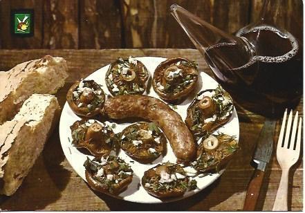 POSTAL A2184: Butifarra con setas a la parrilla