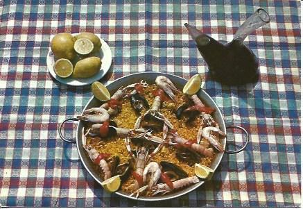 POSTAL A2166: Plato tipico, la paella