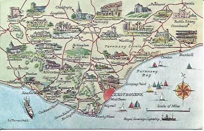 POSTAL A2138: Mapa de Eastbourne