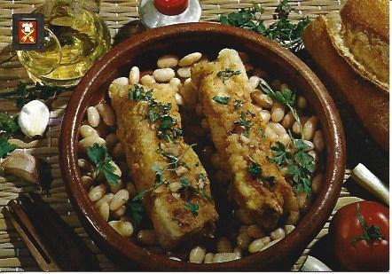 POSTAL A2238: Bacalao con judias blancas