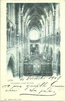 POSTAL A2312: Nave Mayor de la Catedral de Leon