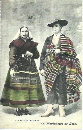 POSTAL A2273: Colección de tipos. Montañeses de Leon