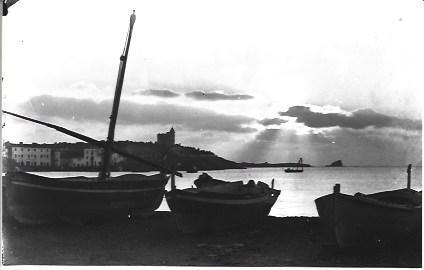 POSTAL A1893: Anochecer en puerto de pescadores