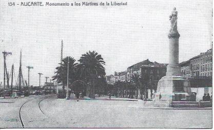 POSTAL A1869: Monumento a los Martires de la Libertad de Alicante