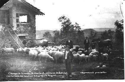 POSTAL A1877: Cabaña de la Masia de Marlant en Banyoles