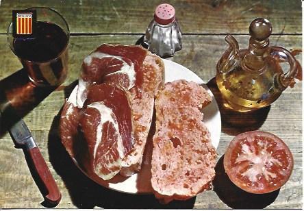 POSTAL A1920: Pan con tomate y jamon