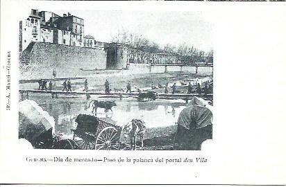 POSTAL A1811: Paso de la Palanca en el Mercado de Girona