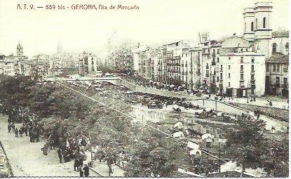 POSTAL A1810: Dia de Mercado en Girona