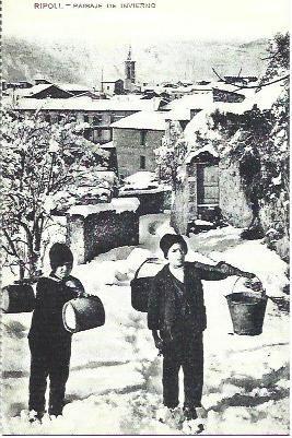 POSTAL A1852: Paisaje de invierno de Ripoll