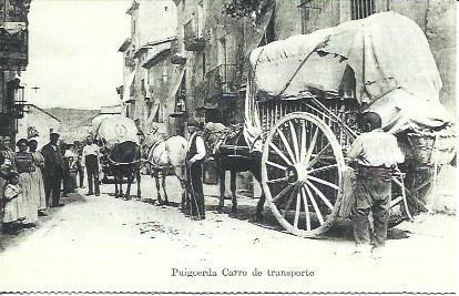 POSTAL A1850: Carro de transporte en Puigcerda