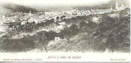 POSTAL A1863: Vista aerea de Jativa