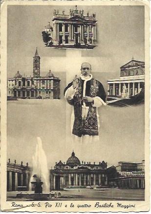 POSTAL A1940: Pio XII y basilicas Mayores