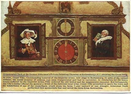 POSTAL A1941: Reloj ornamental de Rothenburg