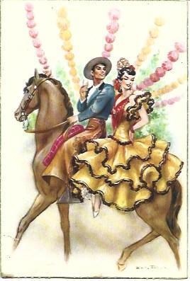 POSTAL A2020: Pareja en caballo