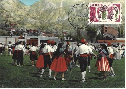 POSTAL A1948: Sardanas en Andorra