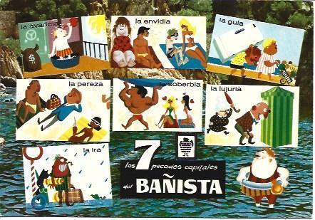 POSTAL A1954: Los pecados del bañista