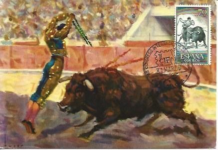 POSTAL A1985: Estampas de la Fiesta. Par de banderillas