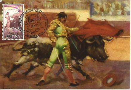 POSTAL A1988: Estampas de la Fiesta. Pase por la espalda