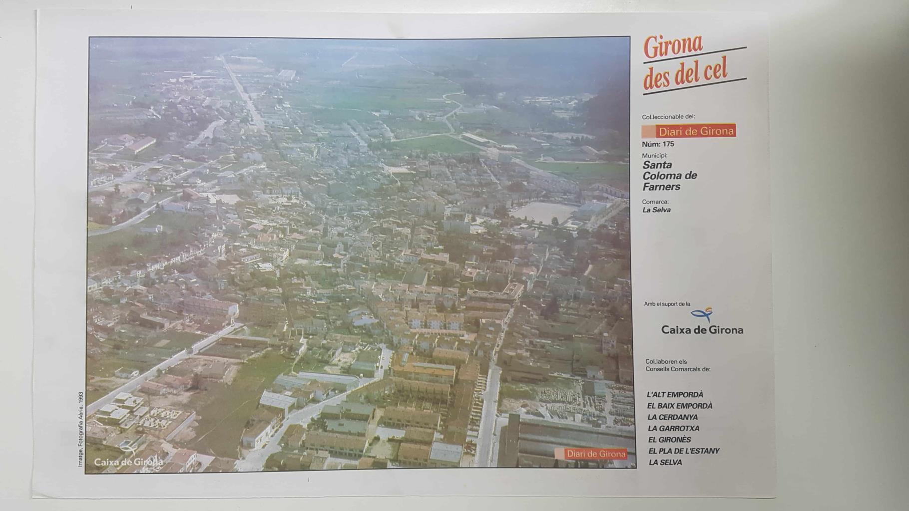 Lamina num 175 Girona des del cel: Santa Coloma de Farners (Comarca La Selva - Girona)