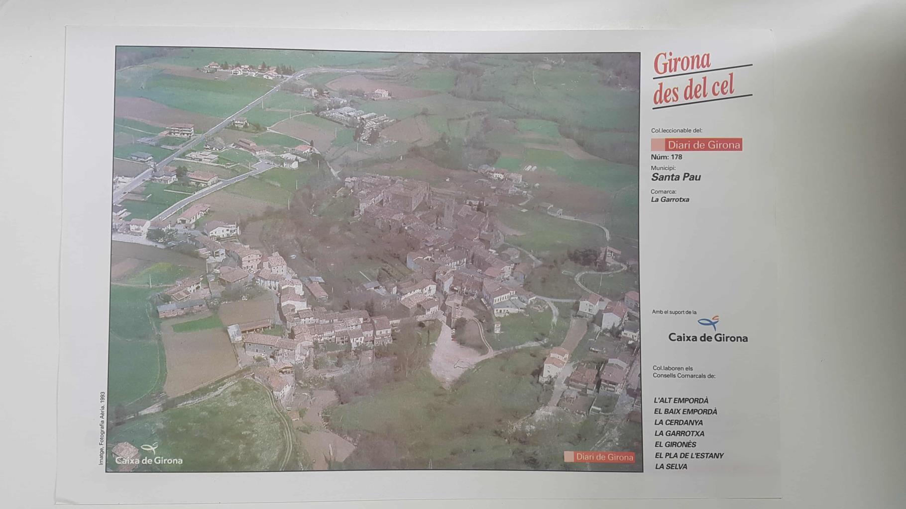 Lamina num 178 Girona des del cel: Santa Pau (Comarca La Garrotxa - Girona)