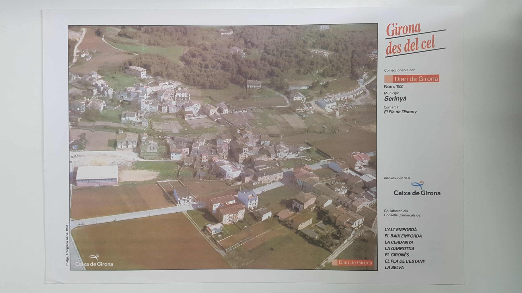 Lamina num 182 Girona des del cel: Municipi Serinyà (Comarca El Pla de l'Estany - Girona)
