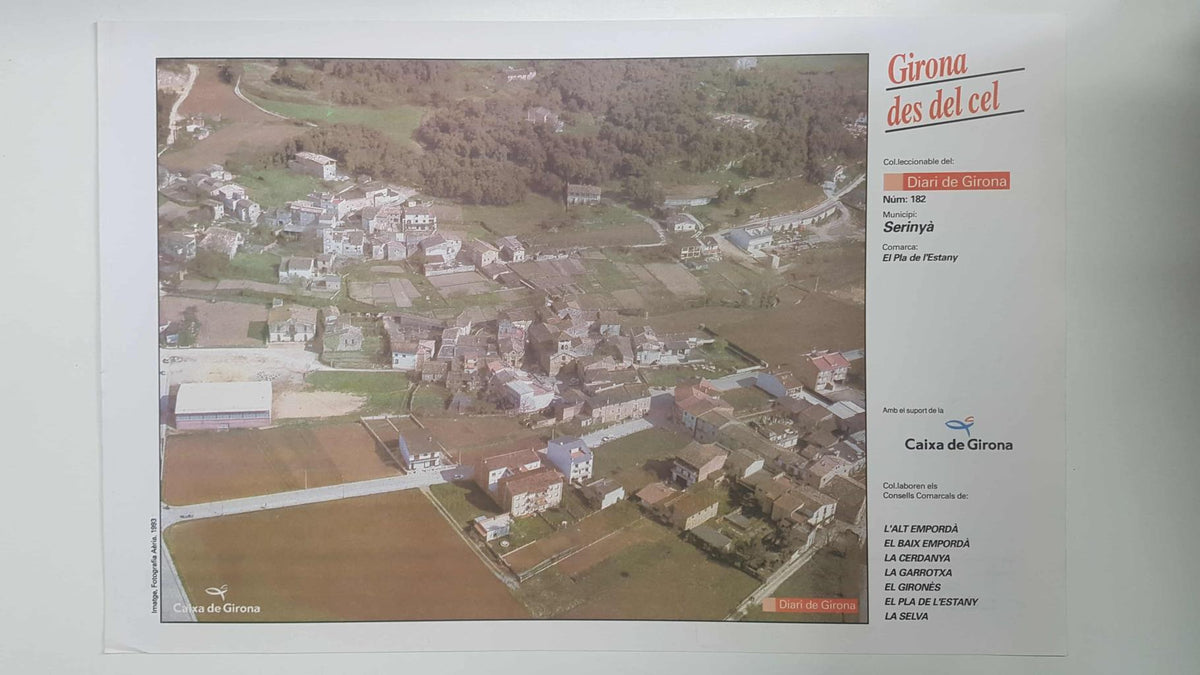 Lamina num 182 Girona des del cel: Municipi Serinyà (Comarca El Pla de l'Estany - Girona)