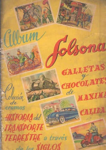 Album de Cromos: Album Solsona - Historia del transporte terrestre a traves de los siglos (album incompleto)