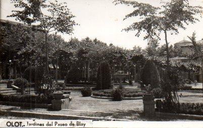POSTAL PV01157: Jardines del Paseo de Blay en Olot
