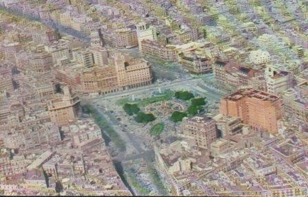 POSTAL PV01196: Vista aerea Plaza Cataluña, Barcelona