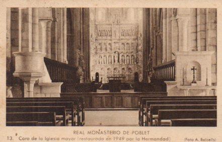POSTAL PV01207: Coro de la iglesia del Monasterio de Poblet