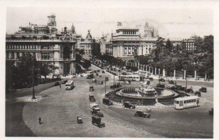 POSTAL PV01210: Vista parcial de La Cibeles y calle Alcala