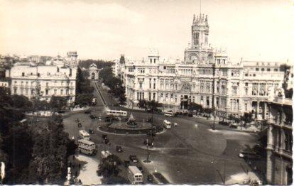 POSTAL PV01171: Vista aerea Plaza de Cibeles en Madrid