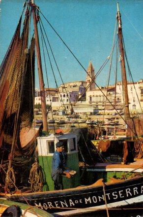 POSTAL PV00955: Barco de pesca Morena de Montserrat en Palamos
