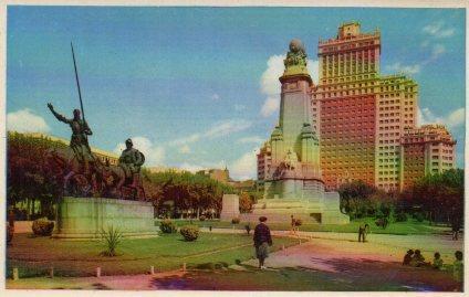 POSTAL PV01060: Monumento a Cervantes en Madrid