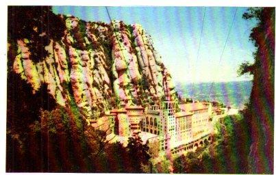 POSTAL PV01039: Vista del Monasterio de Montserrat desde Funicular San Juan