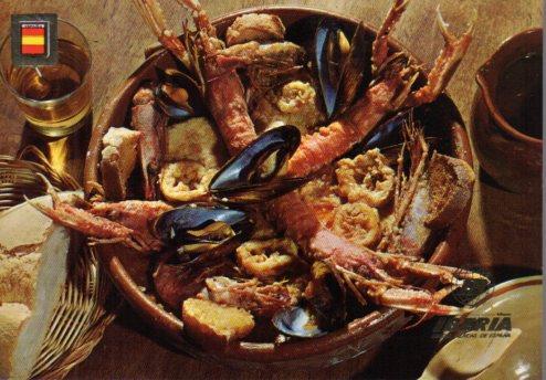 POSTAL PV01404: Publicidad Iberia Zarzuela de Pescados y Mariscos