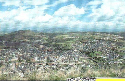 POSTAL PV01378: Vista panoramica de Ponferrada publicidad La Junta