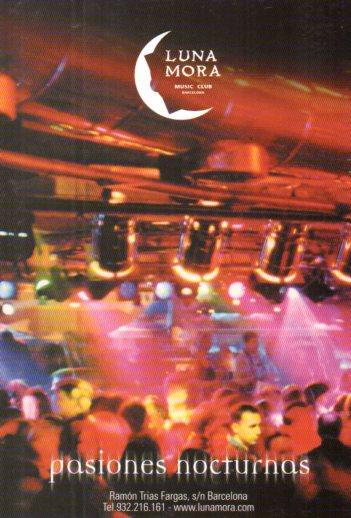 POSTAL PV01311: Publicidad Luna Mora music club, Barcelona