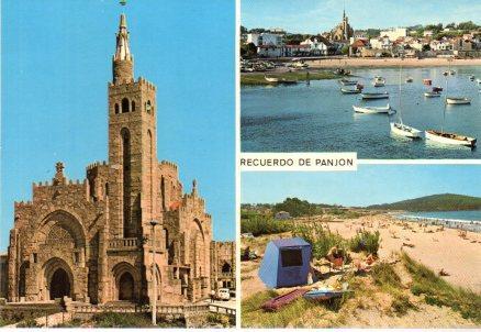 POSTAL PV00592: Templo y playa de Patos en Panjon, Vigo