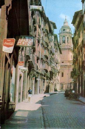 POSTAL PV00937: Calle de la Curia y Torre de la Catedral de Pamplona
