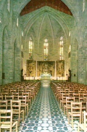POSTAL PV00939: Interior iglesia del Carmen del Castillo de Perelada