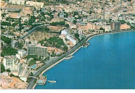 POSTAL PV00814: Vista aerea parcial de Palma y el Paseo Maritimo