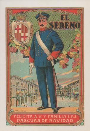 Postal E07297:  Las Mas Bellas Tarjetas Postales Siglo XIX y XX. Felicitaciones Antiguas. El Sereno